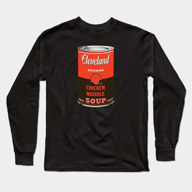 Cleveland Browns Soup Can Long Sleeve T-Shirt by Rad Love